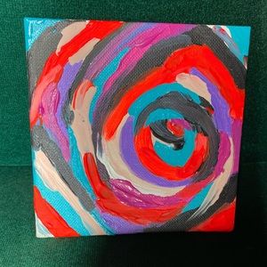 Hand Painted Acrylic Abstract Mini. FREE Shipping!